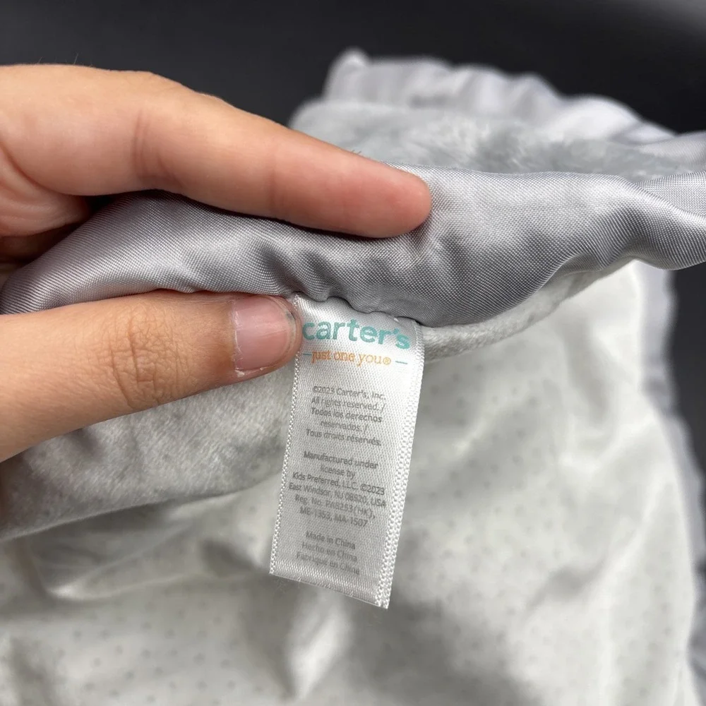 Carters Gray Elephant Plush Lovey Baby Security Blanket 2023 Dot Fabric